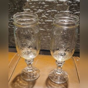 2 Redneck Wine Glasses Ball Jar
